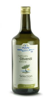 MANI Olivenöl Bläuel, nativ extra, 1 ltr Flasche