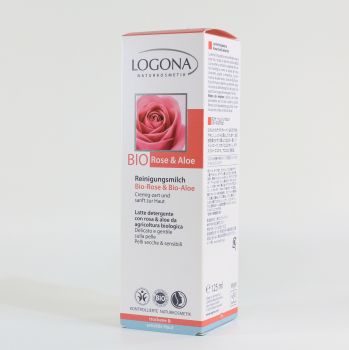 LOGONA Reinigungsmilch Rose AloeVera 125 ml