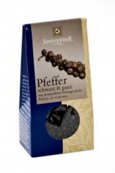 SONNENTOR Pfeffer schwarz ganz 35 g