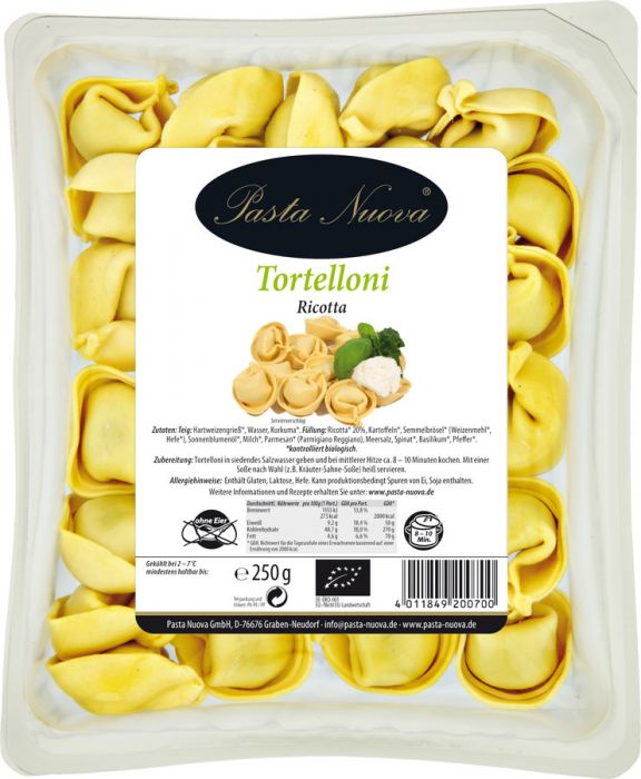 PASTA NUOVA Tortelloni mit Ricotta-Füllung, 250 gr Packung