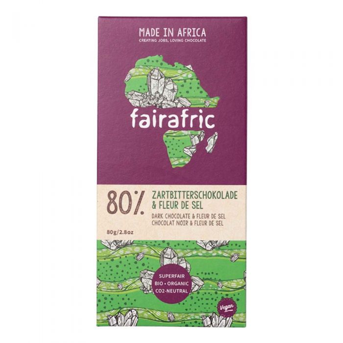 FAIRAFRIC Zartbitterschokolade 80% & Fleur de Sel 80g