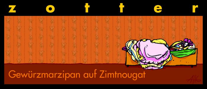 ZOTTER Gewürzmarzipan auf Zimtnougat (+)
