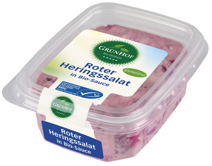 POPP-FEINKOST Roter Heringssalat in Bio-Sauce, 150 gr Becher