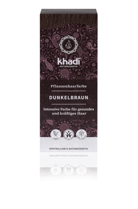 KHADI Pflanzenhaarfarbe dunkelbraun 100g