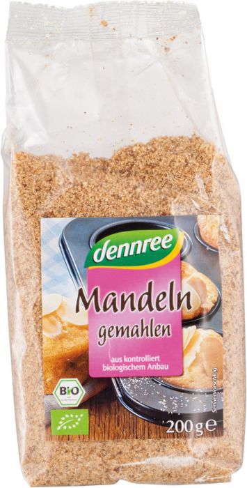 DENNREE Mandelkerne gemahlen, geröstet, Italien  200 gr Packung