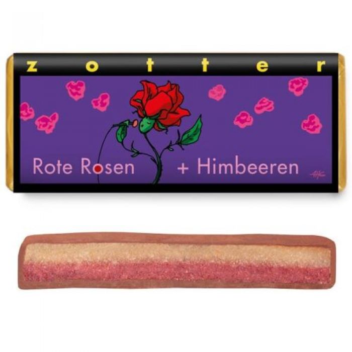 ZOTTER Rote Rosen und Himbeeren 70g